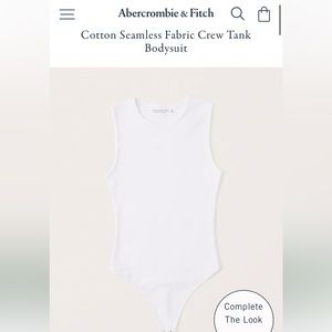 Brand new Abercrombie & Fitch Cotton Seamless Fabric Crew Tank Bodysuit White L